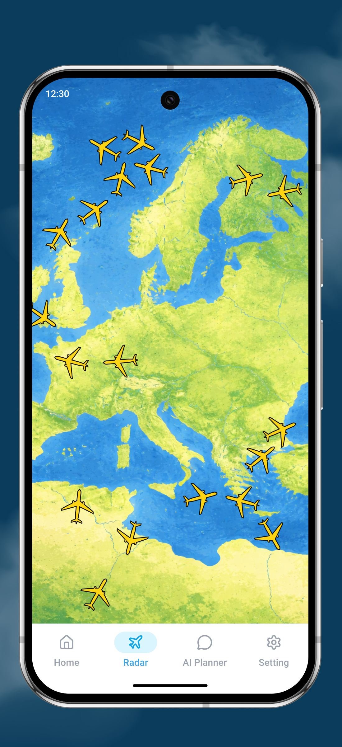 Flight radar screen